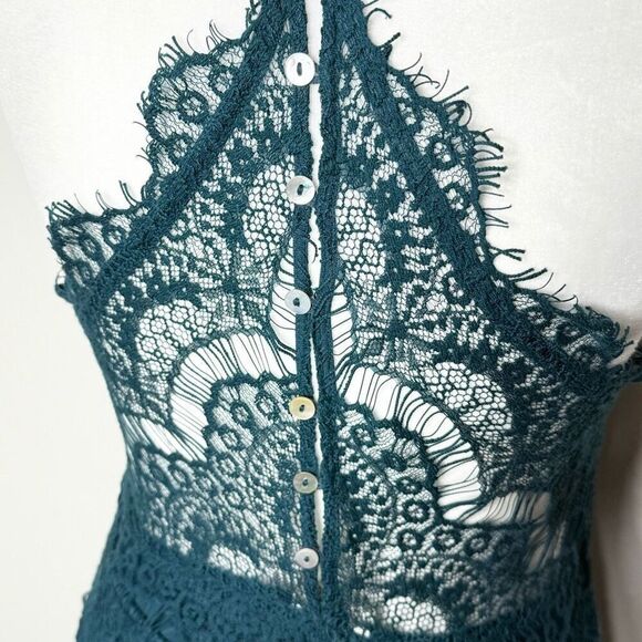 Free People She’s Got It Lace Slip Dress in Dark Turquoise - Women’s US M - Picture 5 of 7